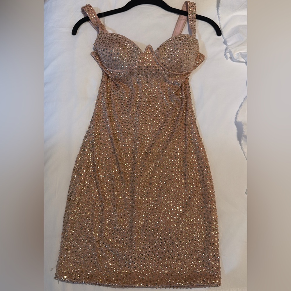 Embellished Nude Dress